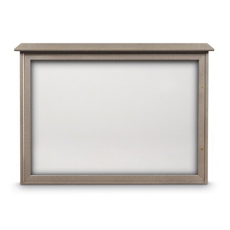 United Visual Products Outdoor Enclosed Combo Board, 72"x36", Bronze Frame/Blk Porc & Amethyst UVCB7236ODBZ-BLKPORC-AMETHY